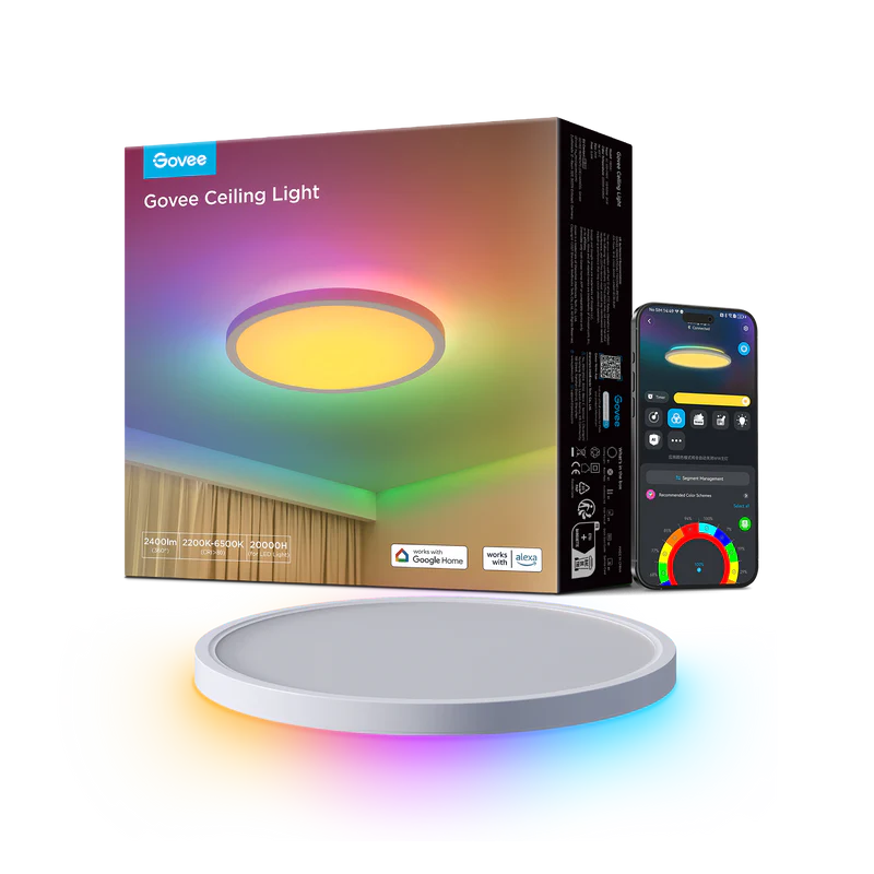 Govee 12-Inch RGBWW + RGBIC Smart Ceiling Light